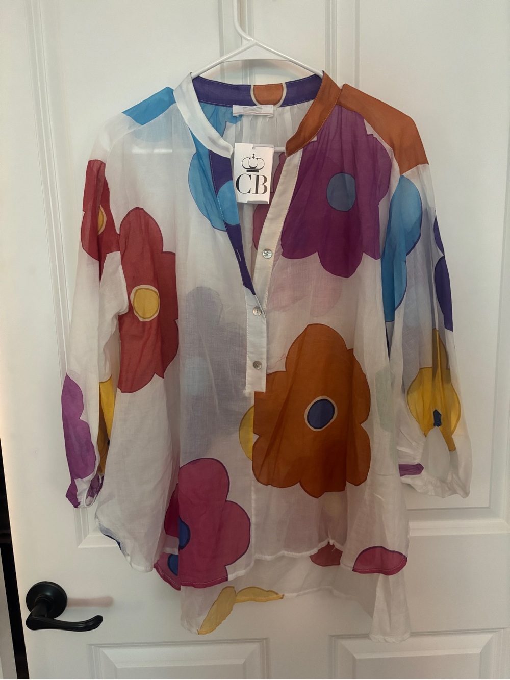 Multicolor Floral Sheer Tunic Top Coverup